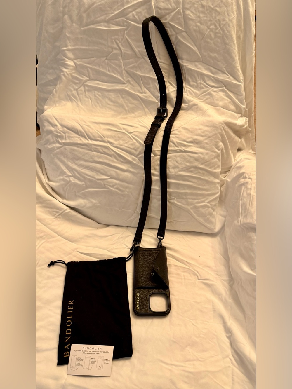 Never used! Bandolier iPhone16 Hailey Pebbled Leather Crossbody Case - Picture 5 of 5